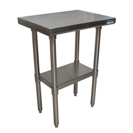 Bk Resources Flat Top Work Table Stainless Steel w/Galvanized Undershelf 30"Wx18"D VTT-1830
